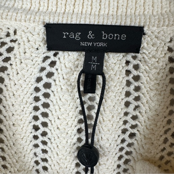 Rag & Bone Adrienne Relaxed Cardigan Sweater Button Front Midweight Ivory M NWT - Picture 7 of 8